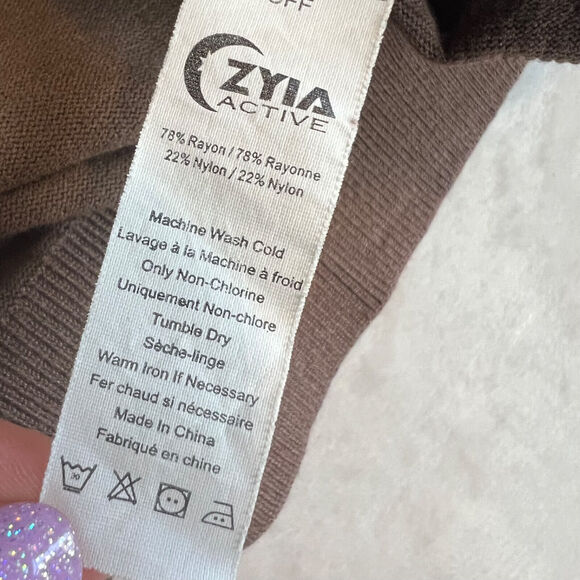 Zyia Active Sweater Womens Medium Brown Bark Stripe Fortrose Pullover Casual - Picture 7 of 10